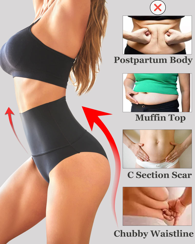 Pack de 5 braguitas de cintura alta y control de abdomen